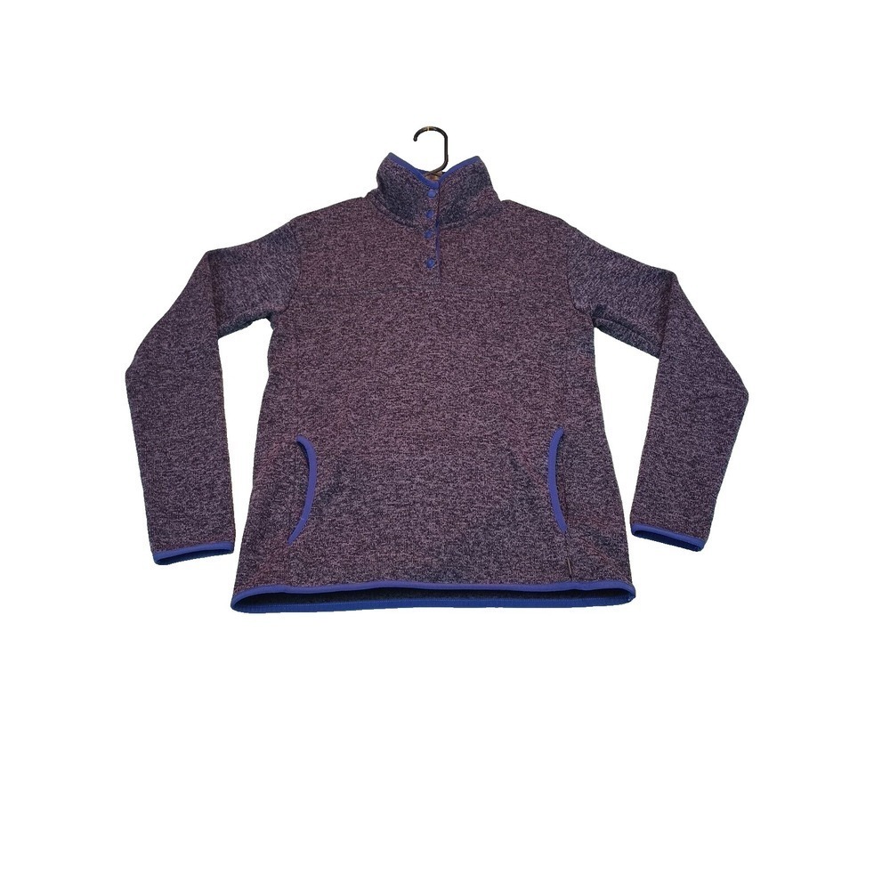 Eddie Bauer Sweater Womens Small Long Sleeve Plum/Purple Pullover Quarter Snap